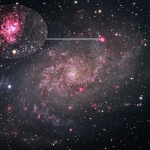 M33 LRGB with NGC604 Exogalactic-Nebula L=5.5Hrs  Ha=2Hrs  RGB=1Hr each