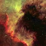 NGC7000 The Wall  Ha OIII BiColor Ha 3Hrs OIII 2Hrs