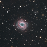 M57 Ring Nebula  Ha OIII BiColor image Scope Planewave 17in and Apogee U16