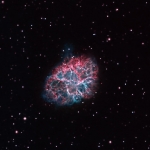 M1  Crab Nebula Ha OIII BiColor Image Ha=9hrs OIII=3hrs