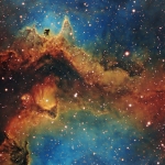 IC1848 Soul Nebula Center  Ha OIII SII Tri Color Image  Ha 9.3 hrs  OIII 4.6hrs  SII 6.3hrs  Total Image Time 20.2hrs 