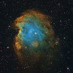 NGC2174 Monkey Head  Ha OIII SII Hubble Pallet Selective Color Adjustment Ha 5hrs  OIII 3hrs   SII 4hrs  