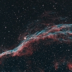 NGC6960-Witches Broom Ha OIII BiColor Ha=240min  OIII=180min