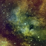 IC1318 Cygni Gama Region   Hubble Pallet  Ha 5.5Hrs  OIII 3Hrs  SII 3Hrs  
